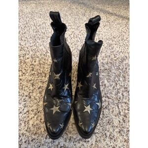 Old Gringo Mexicana Black Leather Boots Stars Size EU 41 US 10 3" Heel